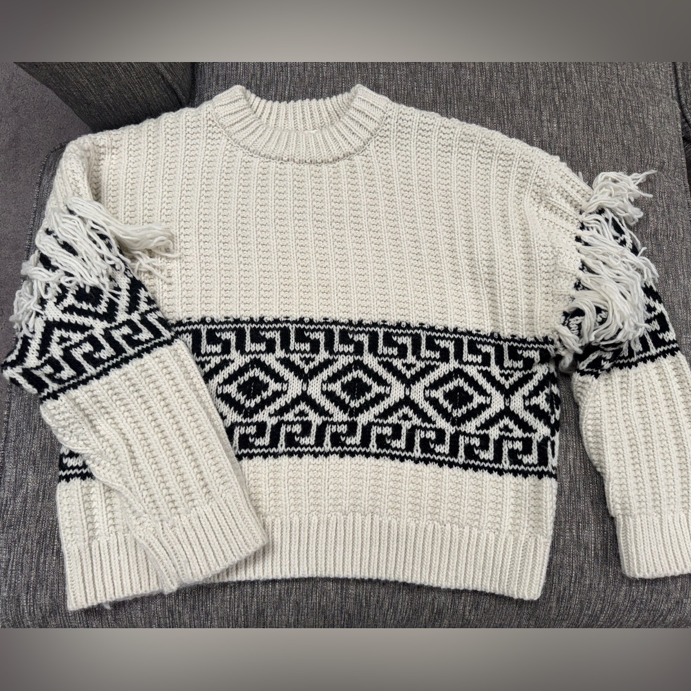 H&M Cream Heavy Chunky Knit Sweater - Size L